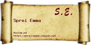 Sprei Emma névjegykártya